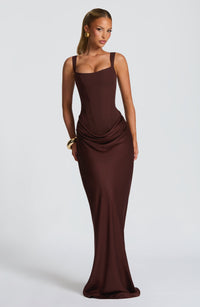 Charlotte | Women's Elegant Draped Square Neck Dress