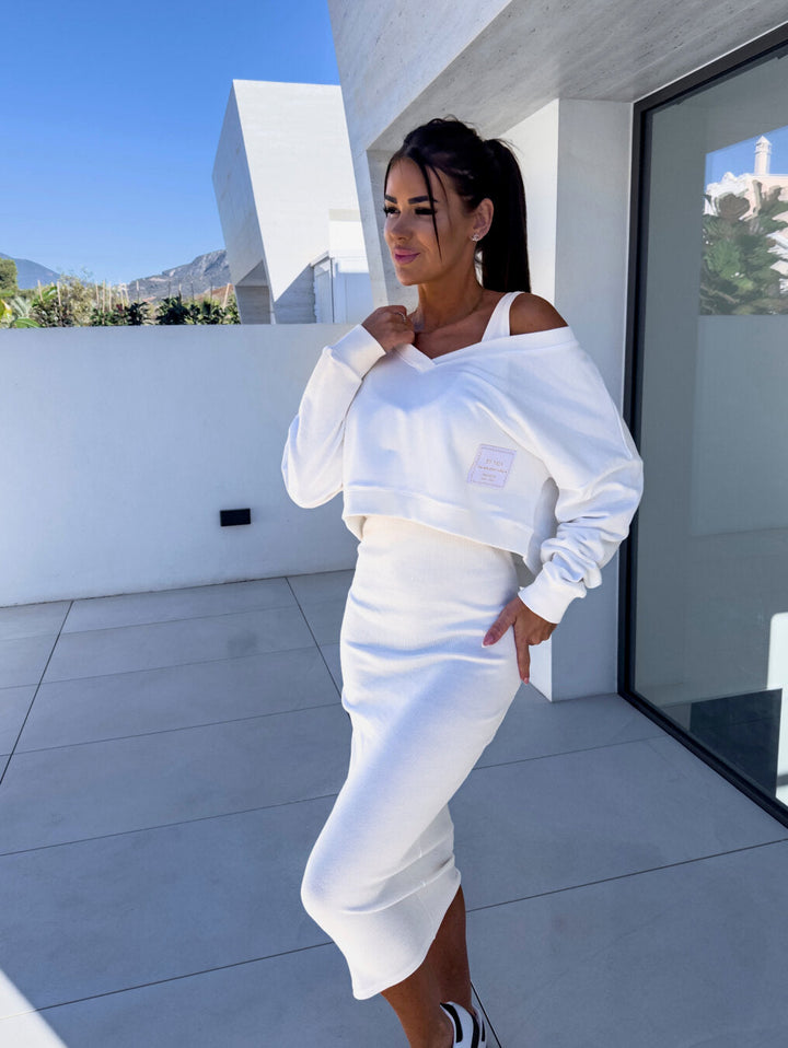 Abigail | Women’s V-neck Two-Piece Midi Dress