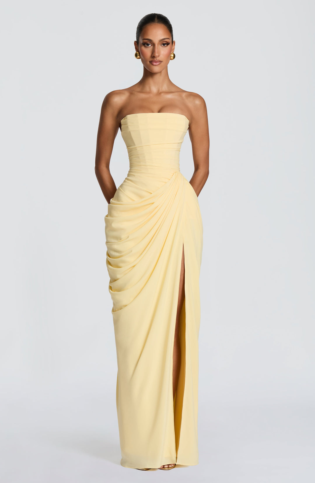 Marie | Women's Strapless Corset Maxi Dress