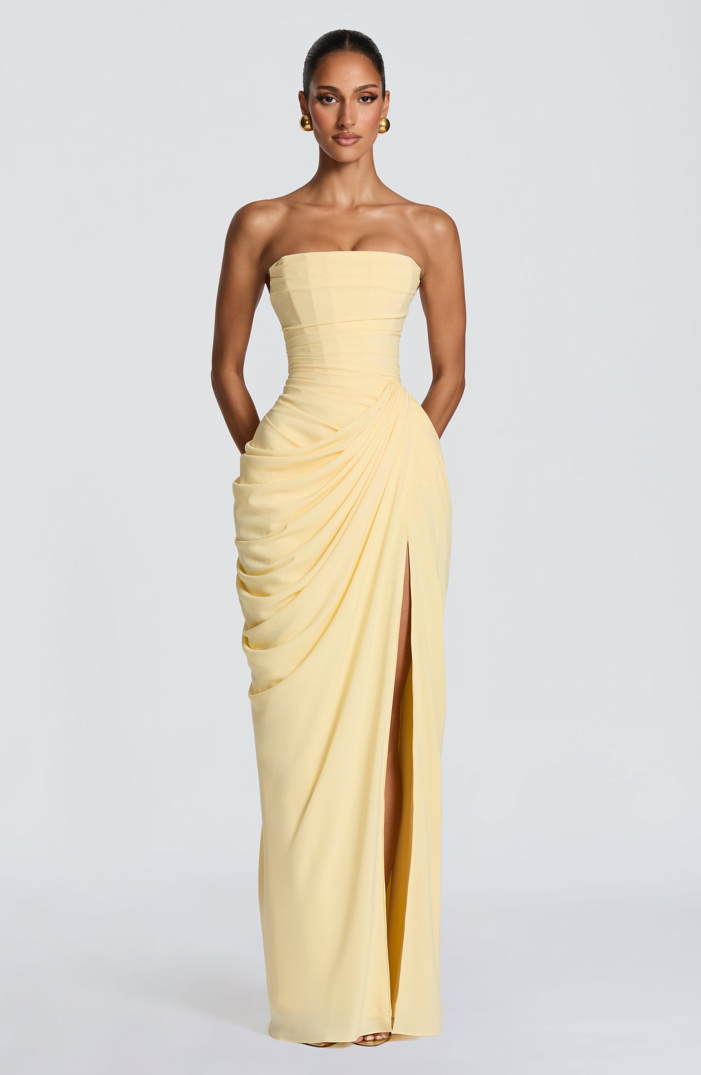 Marie | Women's Strapless Corset Maxi Dress