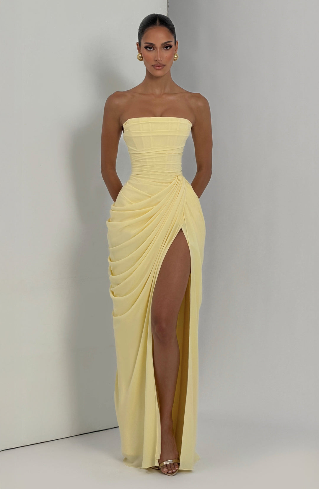 Marie | Women's Strapless Corset Maxi Dress