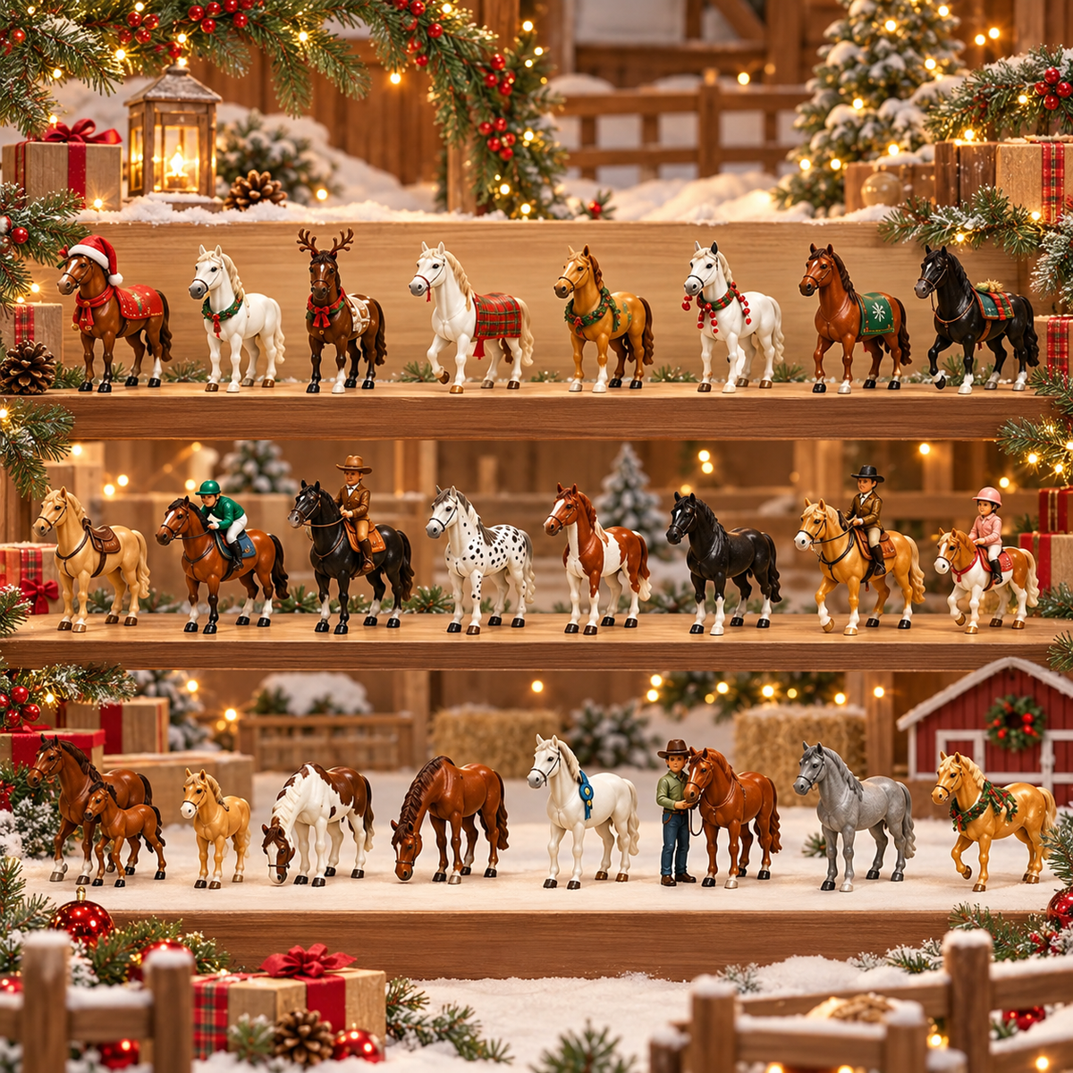 Horse Advent Calendar with 24 Unique Collectible Figurines