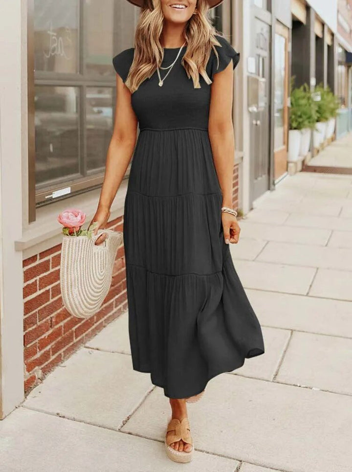 Selma | Women's Casual Midi Dress with Ruffled Sleeves