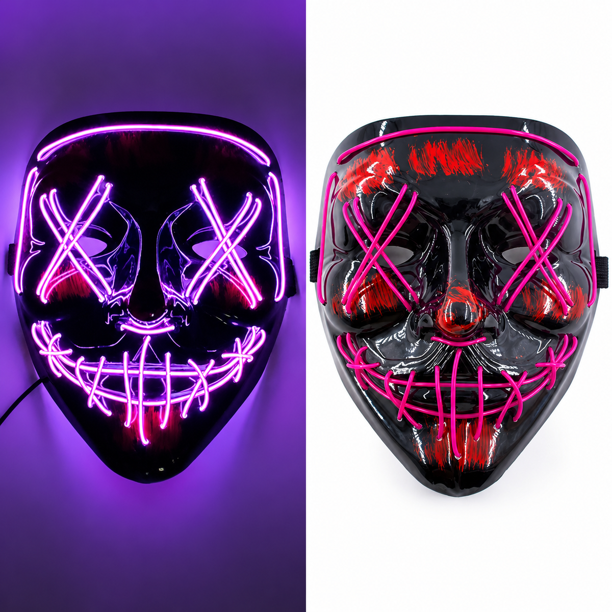Jacob | Light-Up Halloween LED Purge Mask with Neon Glow