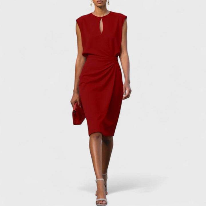 Livia | Women’s Elegant Keyhole Midi Dress