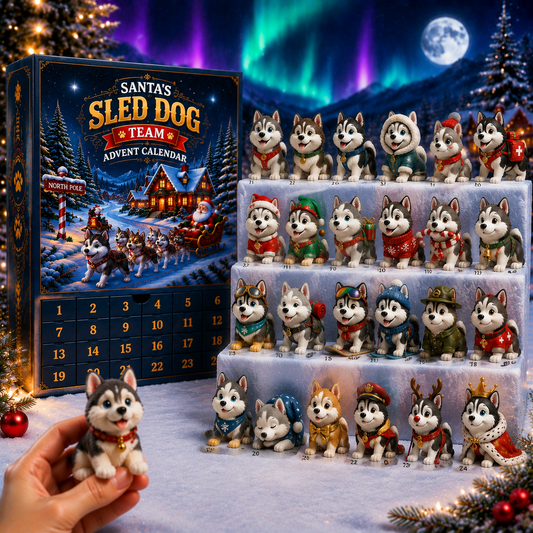 Christmas Sled Dog Set