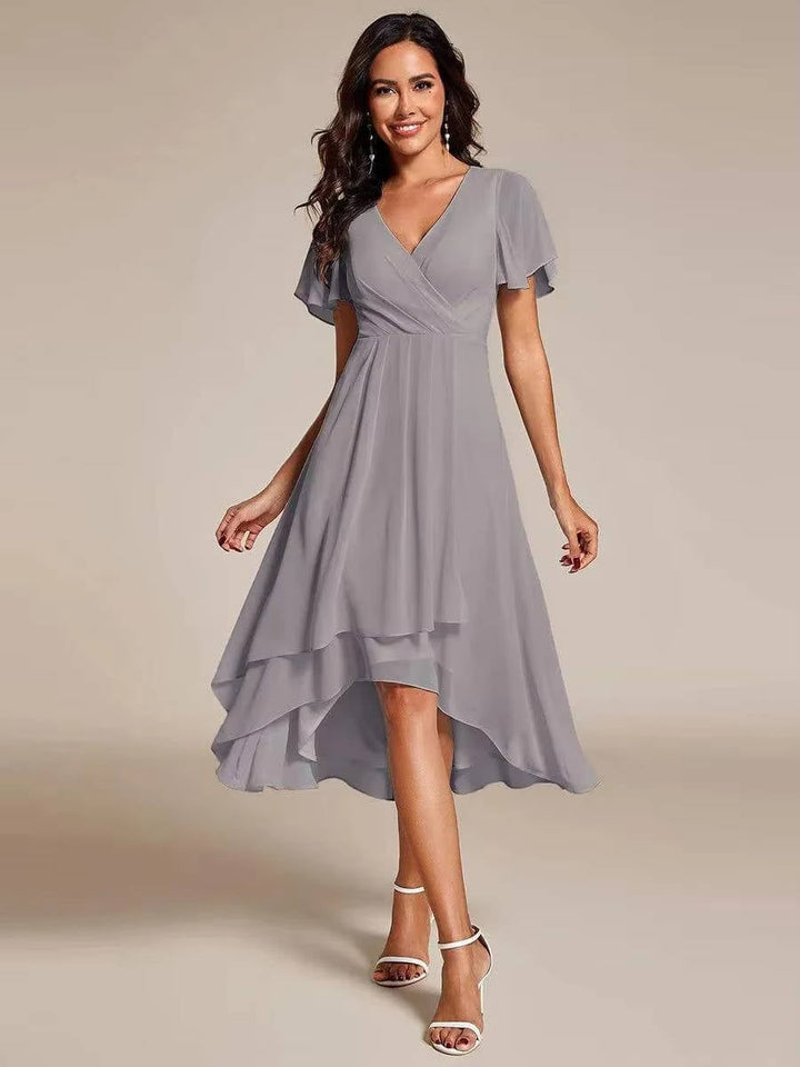 Alora | Women’s Asymmetrical Wedding Guest Midi Dress