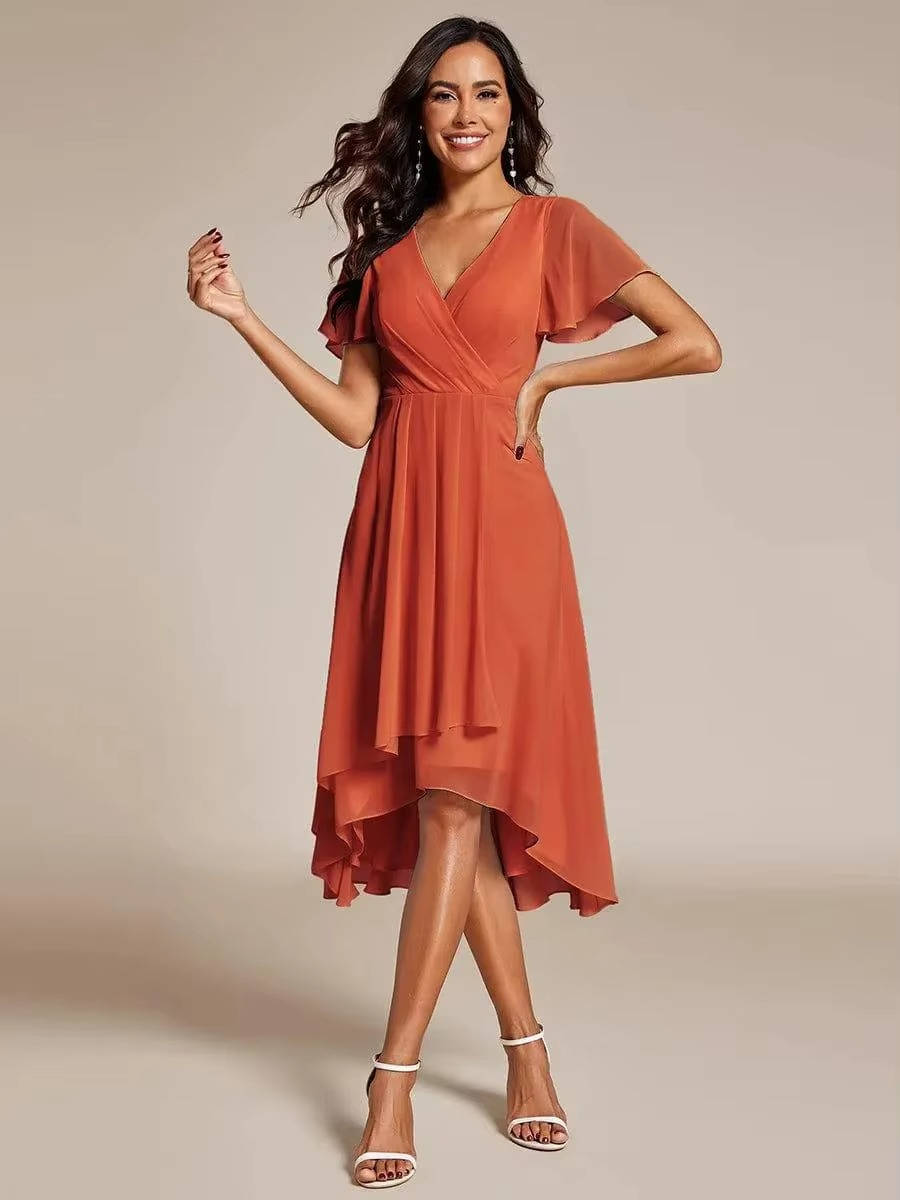 Alora | Women’s Asymmetrical Wedding Guest Midi Dress