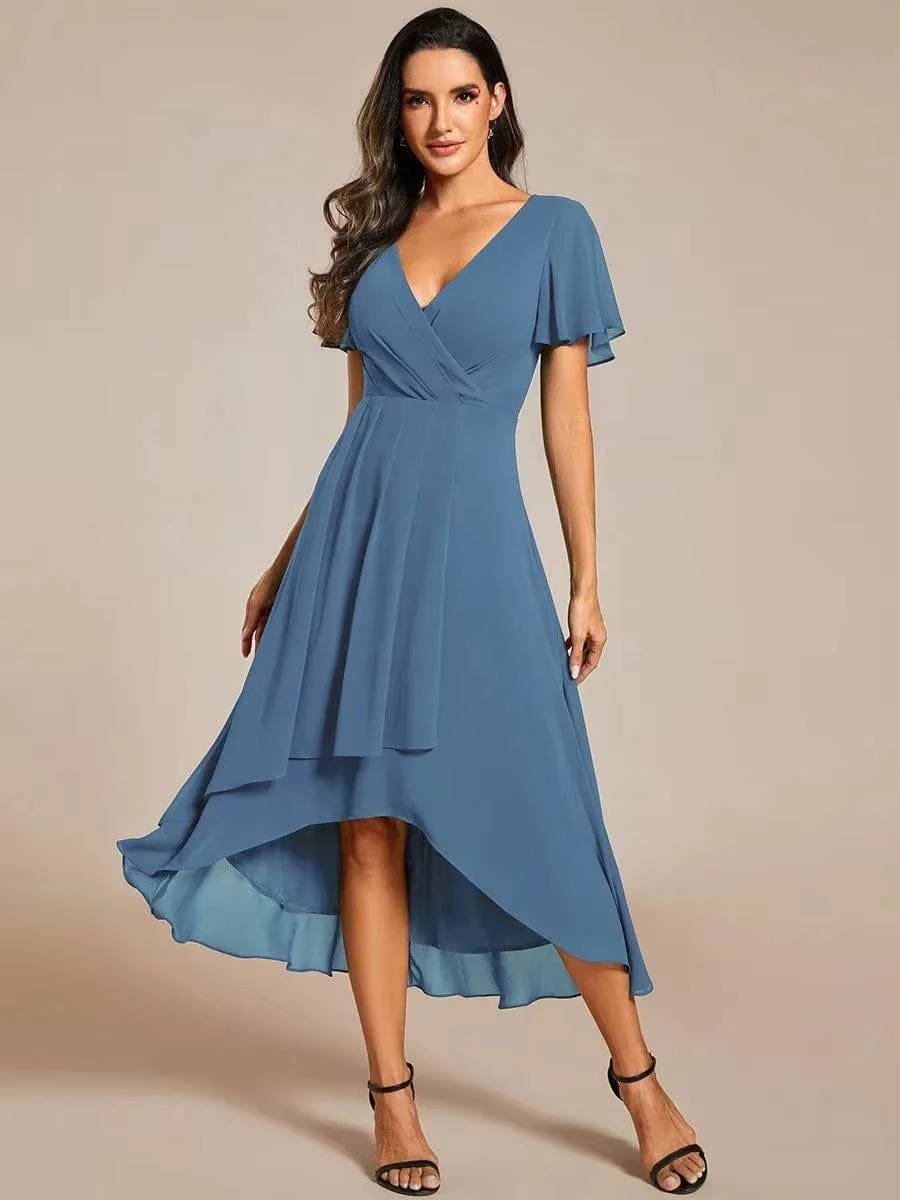 Alora | Women’s Asymmetrical Wedding Guest Midi Dress