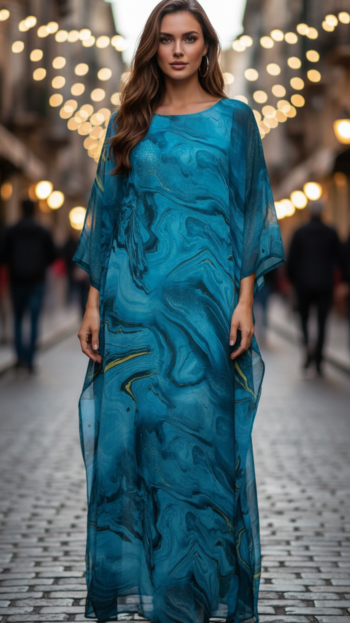 Mala | Women’s Marble Print Wedding Guest Dress