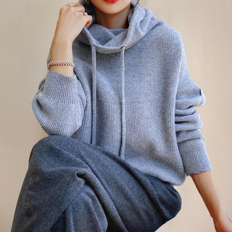 Julia | Women’s Casual Textured Knit Hoodie
