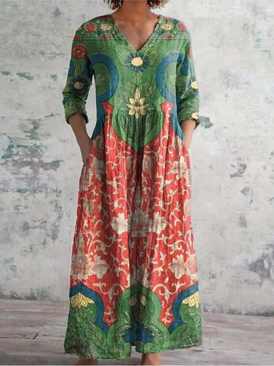 Jessica | Women’s Floral V-Neck Midi Dress