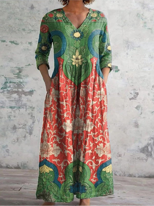 Jessica | Women’s Floral V-Neck Midi Dress