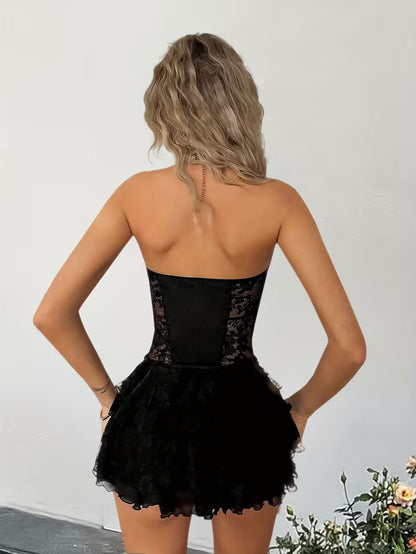Daisy | Women's Black Halloween Gothic Mini Dress