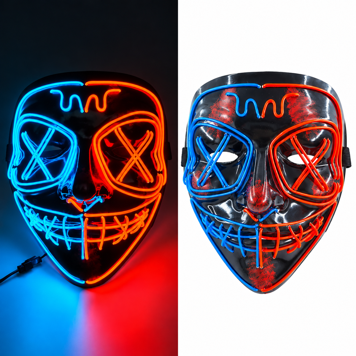 Jacob | Light-Up Halloween LED Purge Mask with Neon Glow