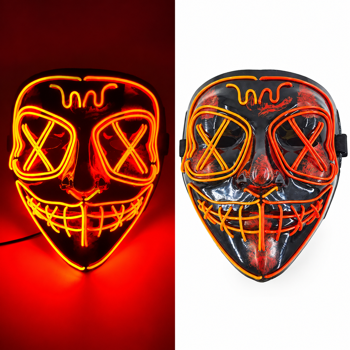 Jacob | Light-Up Halloween LED Purge Mask with Neon Glow