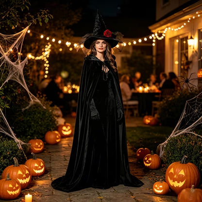 Phoebe | Women's Black Witch Halloween Costume Dress Set