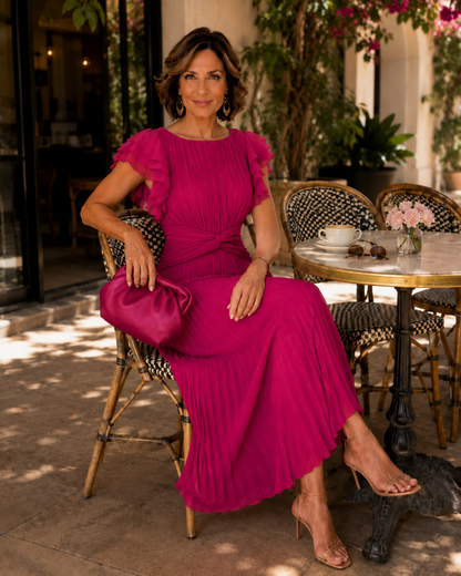 Elizabeth | Women's Ruffled Occasion Midi Dress
