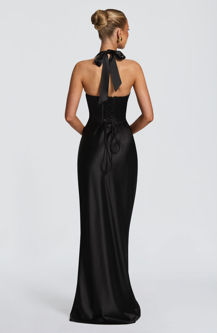 Teagan | Women's Halter Wedding Guest Maxi Dress