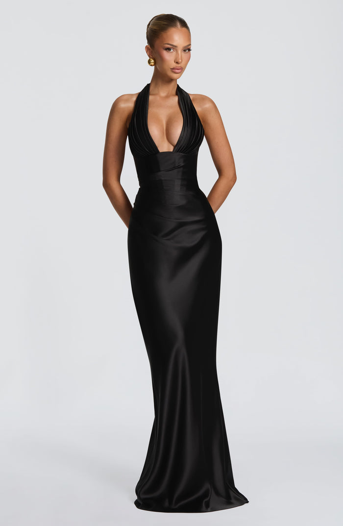 Teagan | Women's Halter Wedding Guest Maxi Dress