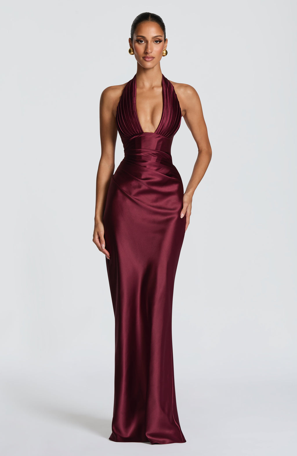 Teagan | Women's Halter Wedding Guest Maxi Dress