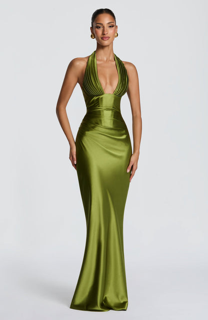 Teagan | Women's Halter Wedding Guest Maxi Dress