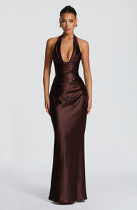 Teagan | Women's Halter Wedding Guest Maxi Dress