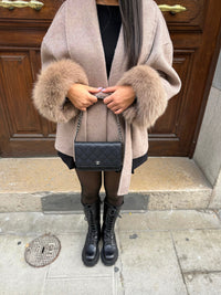 Ember | Women's Elegant Winter Fur Trimmed Cuffs Coat