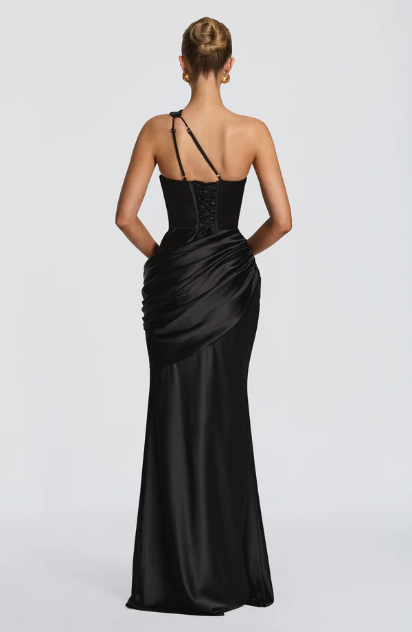 Gabrielle | Women's Asymmetric One-Shoulder Wedding Guest Maxi Dress
