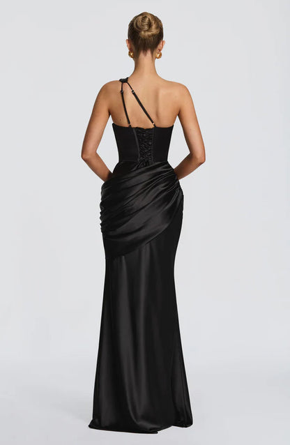 Gabrielle | Women's Asymmetric One-Shoulder Wedding Guest Maxi Dress
