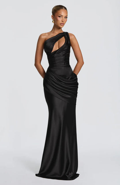 Gabrielle | Women's Asymmetric One-Shoulder Wedding Guest Maxi Dress