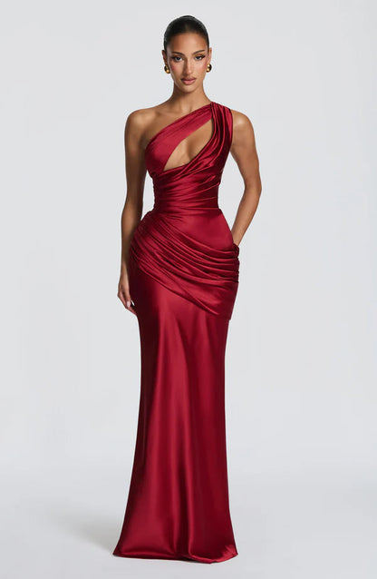 Gabrielle | Women's Asymmetric One-Shoulder Wedding Guest Maxi Dress