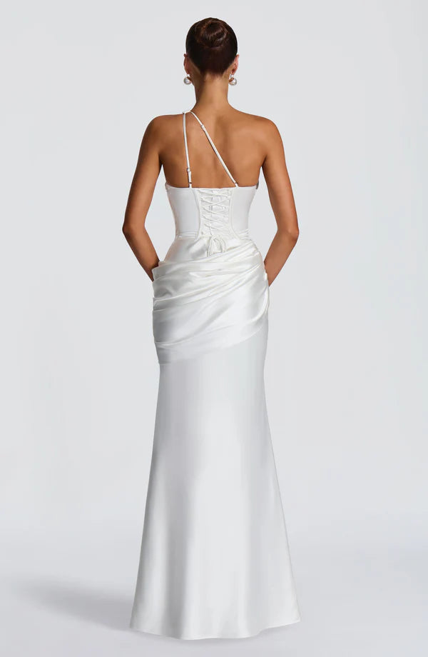 Gabrielle | Women's Asymmetric One-Shoulder Wedding Guest Maxi Dress