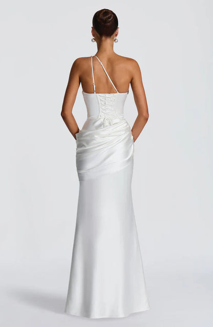 Gabrielle | Women's Asymmetric One-Shoulder Wedding Guest Maxi Dress