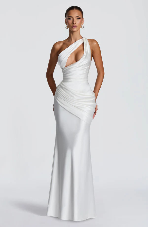 Gabrielle | Women's Asymmetric One-Shoulder Wedding Guest Maxi Dress