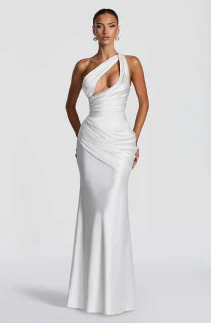 Gabrielle | Women's Asymmetric One-Shoulder Wedding Guest Maxi Dress