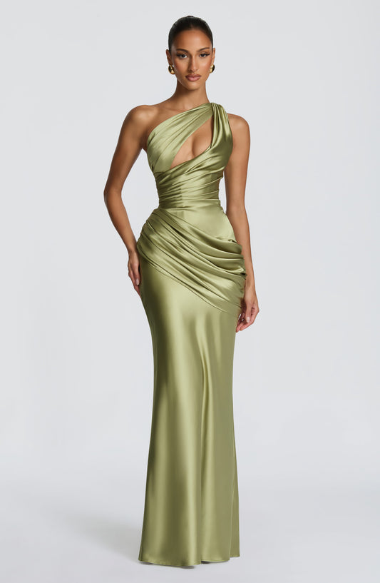 Gabrielle | Women's Asymmetric One-Shoulder Wedding Guest Maxi Dress