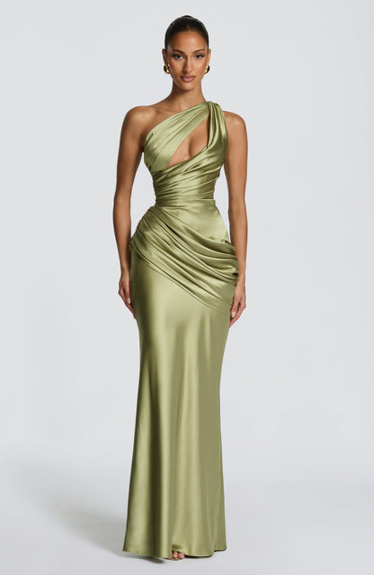 Gabrielle | Women's Asymmetric One-Shoulder Wedding Guest Maxi Dress