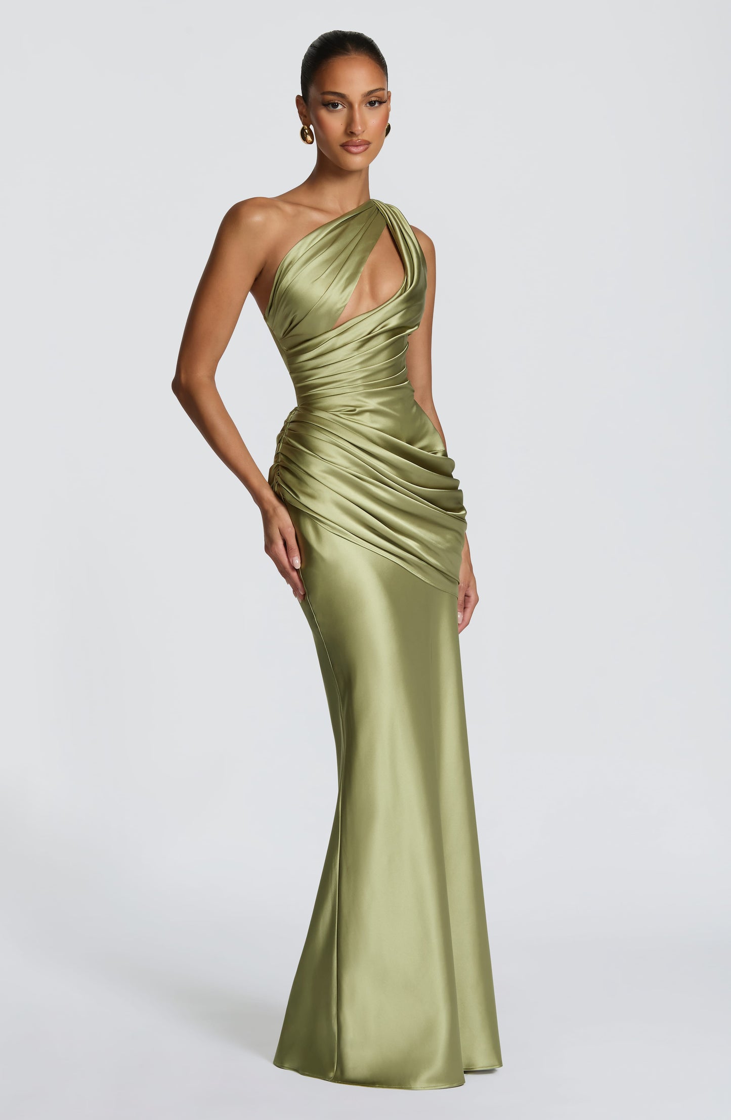 Gabrielle | Women's Asymmetric One-Shoulder Wedding Guest Maxi Dress