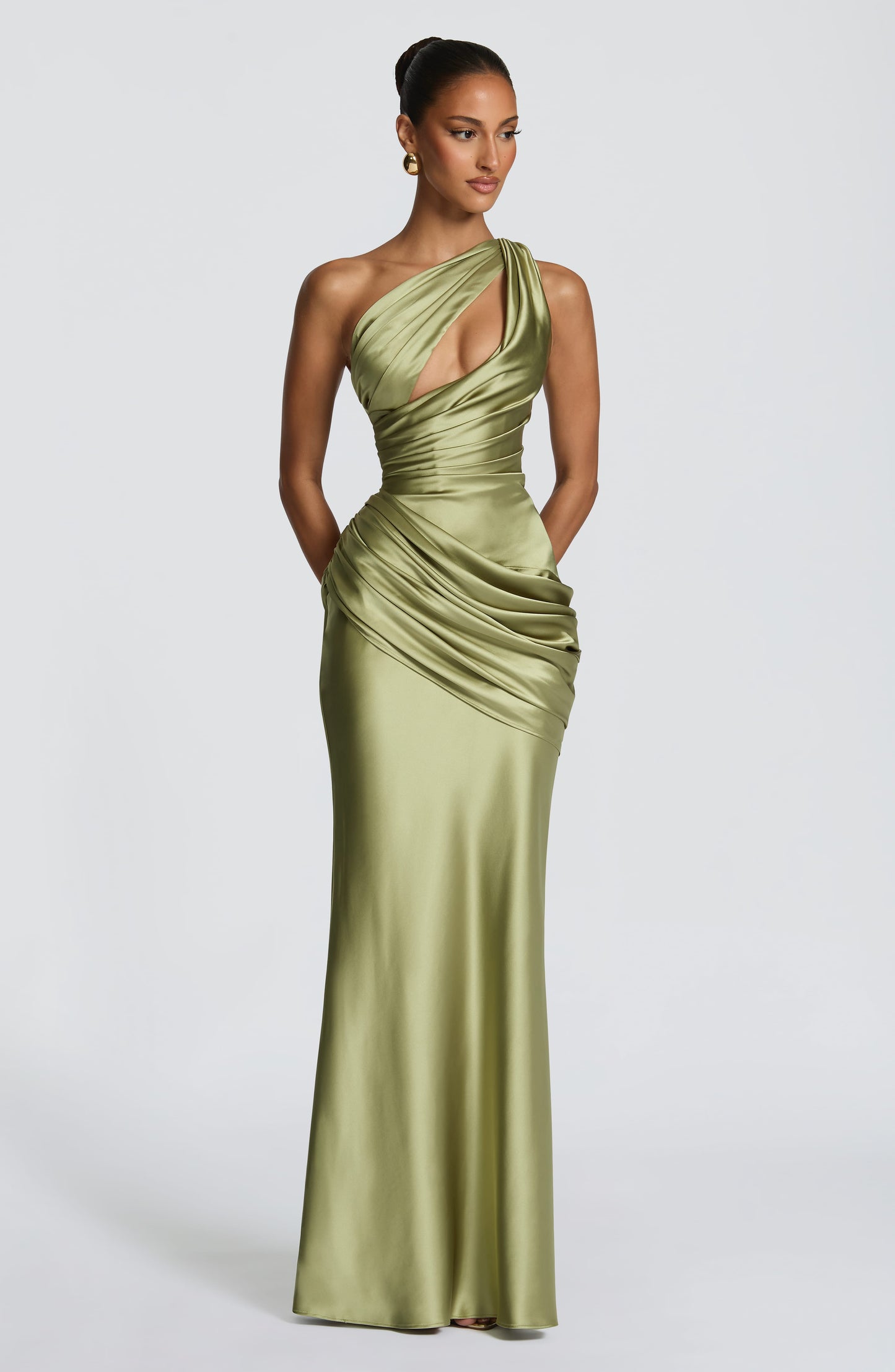 Gabrielle | Women's Asymmetric One-Shoulder Wedding Guest Maxi Dress