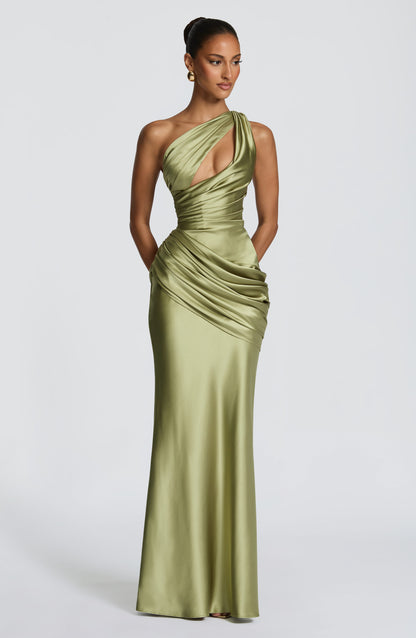 Gabrielle | Women's Asymmetric One-Shoulder Wedding Guest Maxi Dress