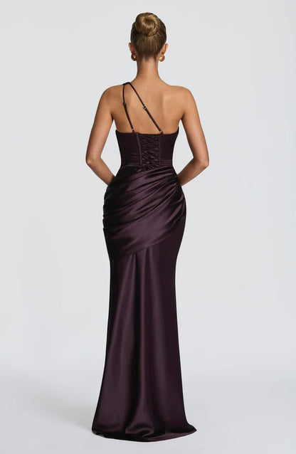 Gabrielle | Women's Asymmetric One-Shoulder Wedding Guest Maxi Dress