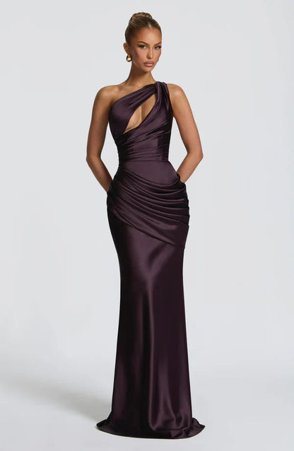 Gabrielle | Women's Asymmetric One-Shoulder Wedding Guest Maxi Dress