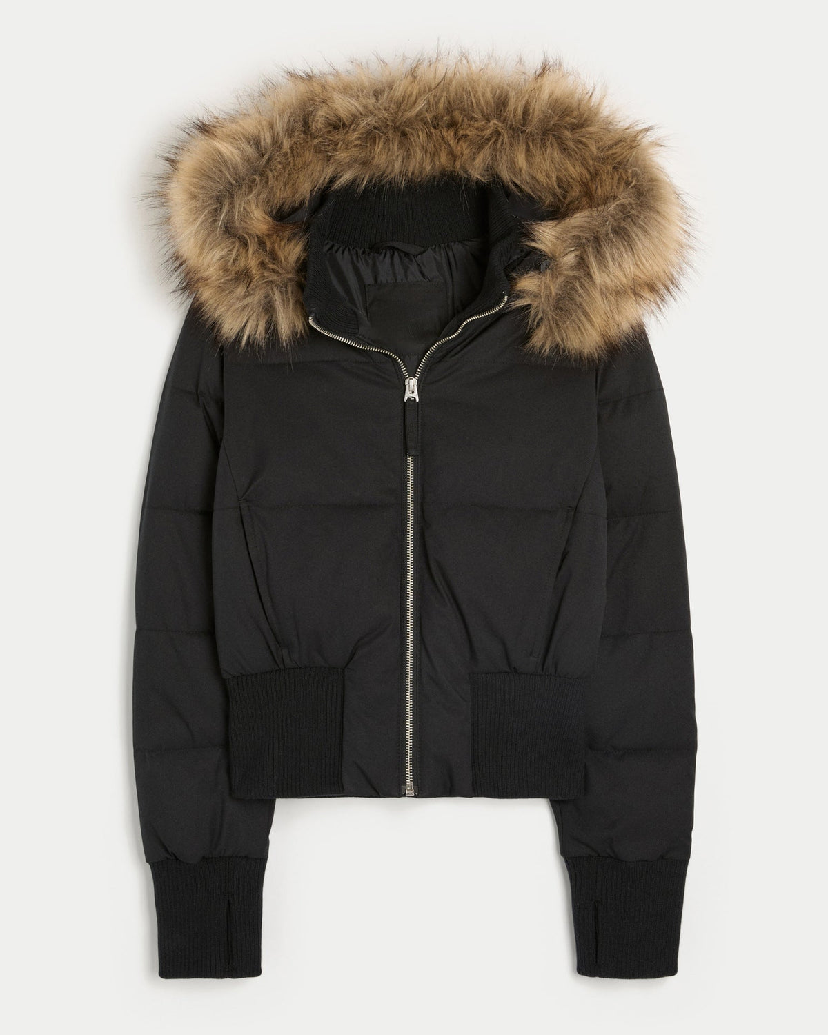 Emma | Women's Padded Faux Hooded Winter Jacket with Fur Trim