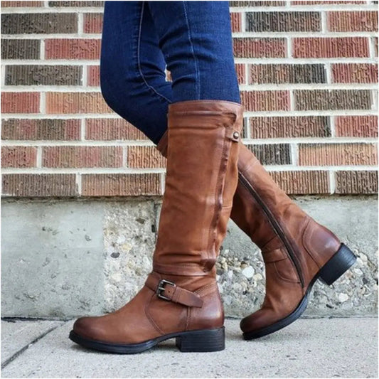 Evie | Women's Buckled Classic Knee High Boots
