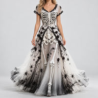 Women's Halloween Spider Web Maxi Dress