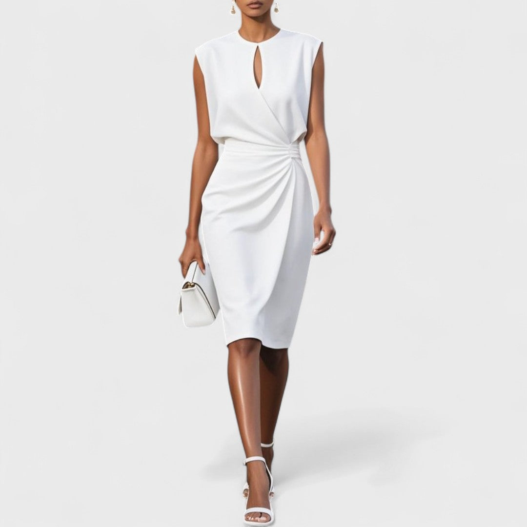 Livia | Women’s Elegant Keyhole Midi Dress
