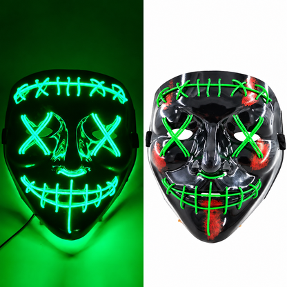 Jacob | Light-Up Halloween LED Purge Mask with Neon Glow