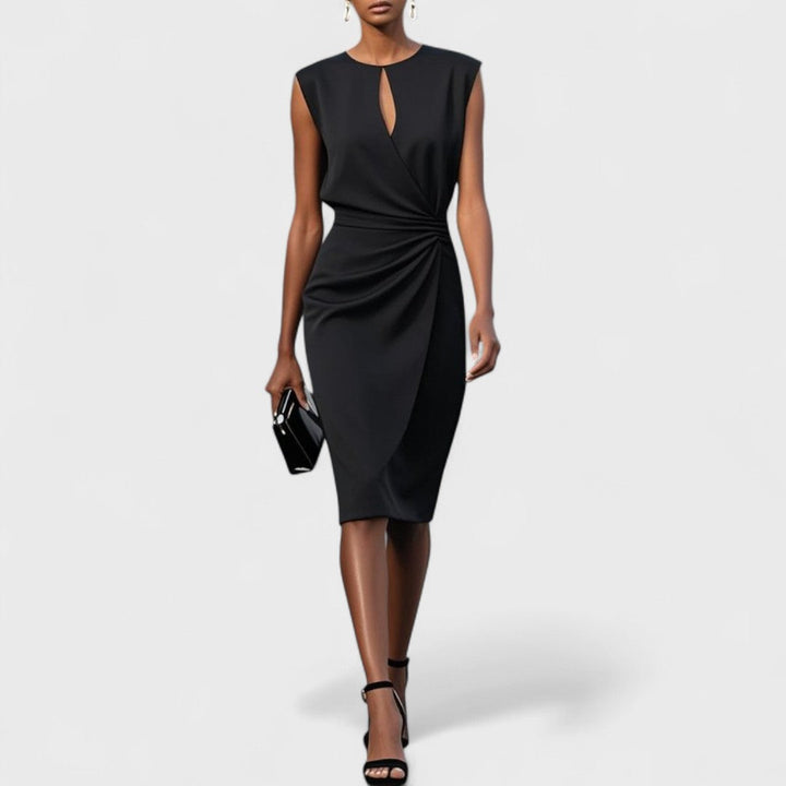 Livia | Women’s Elegant Keyhole Midi Dress