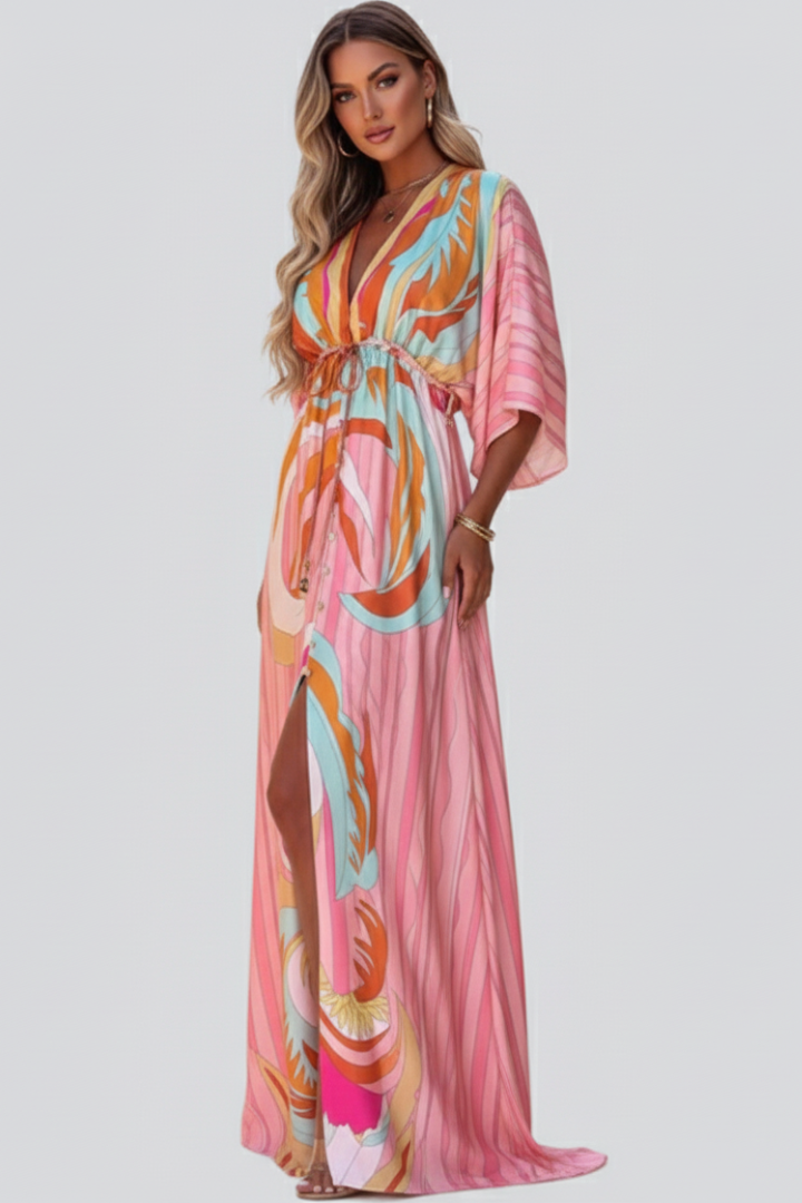Alice | Women's Summer Printed Batwing Sleeve Maxi Dress